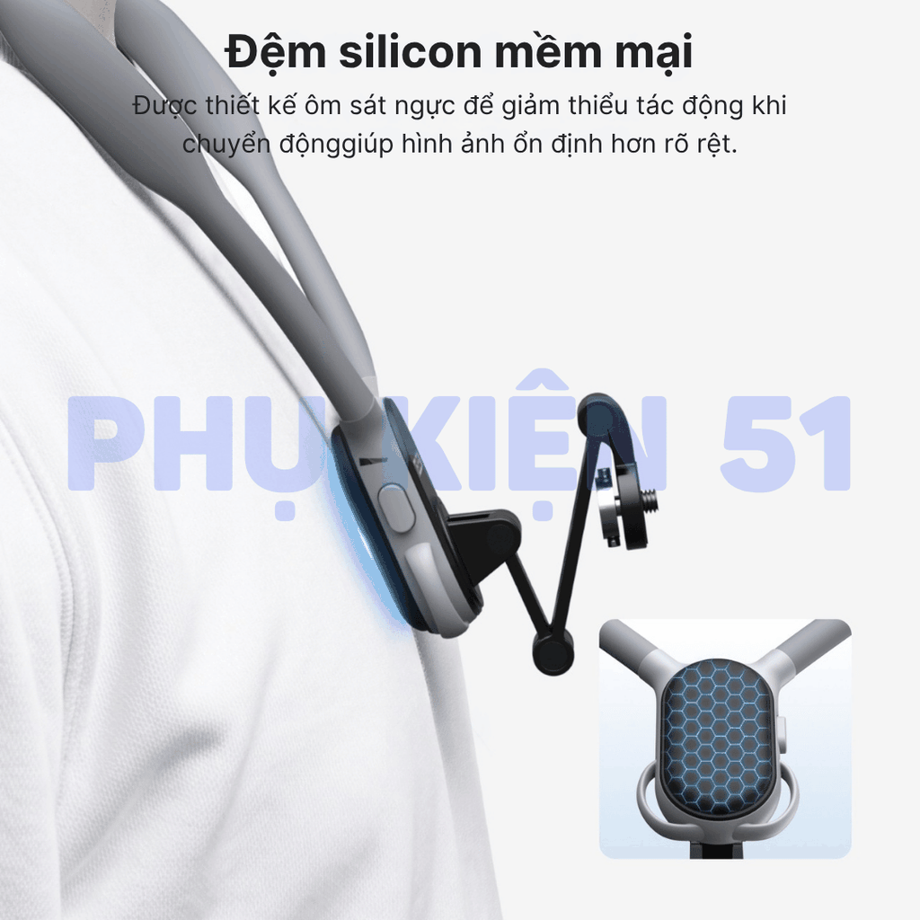 Vòng đeo Telesin Pocket 3 4 Luna hỗ trợ đeo cổ quay Pov đầu 1/4 inch