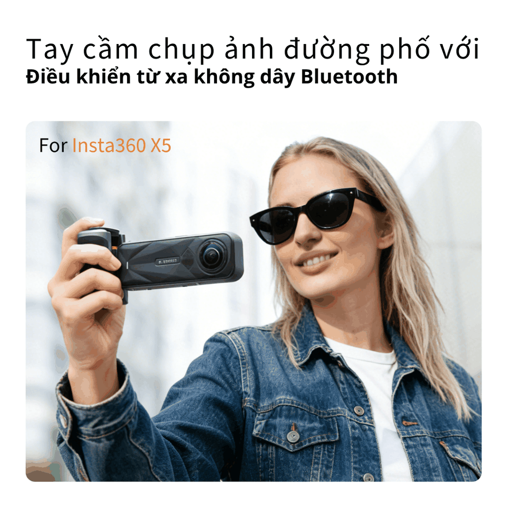 Báng tay cầm cho Insta360 X5 X4 Air tích hợp Remote chụp ảnh đường phố