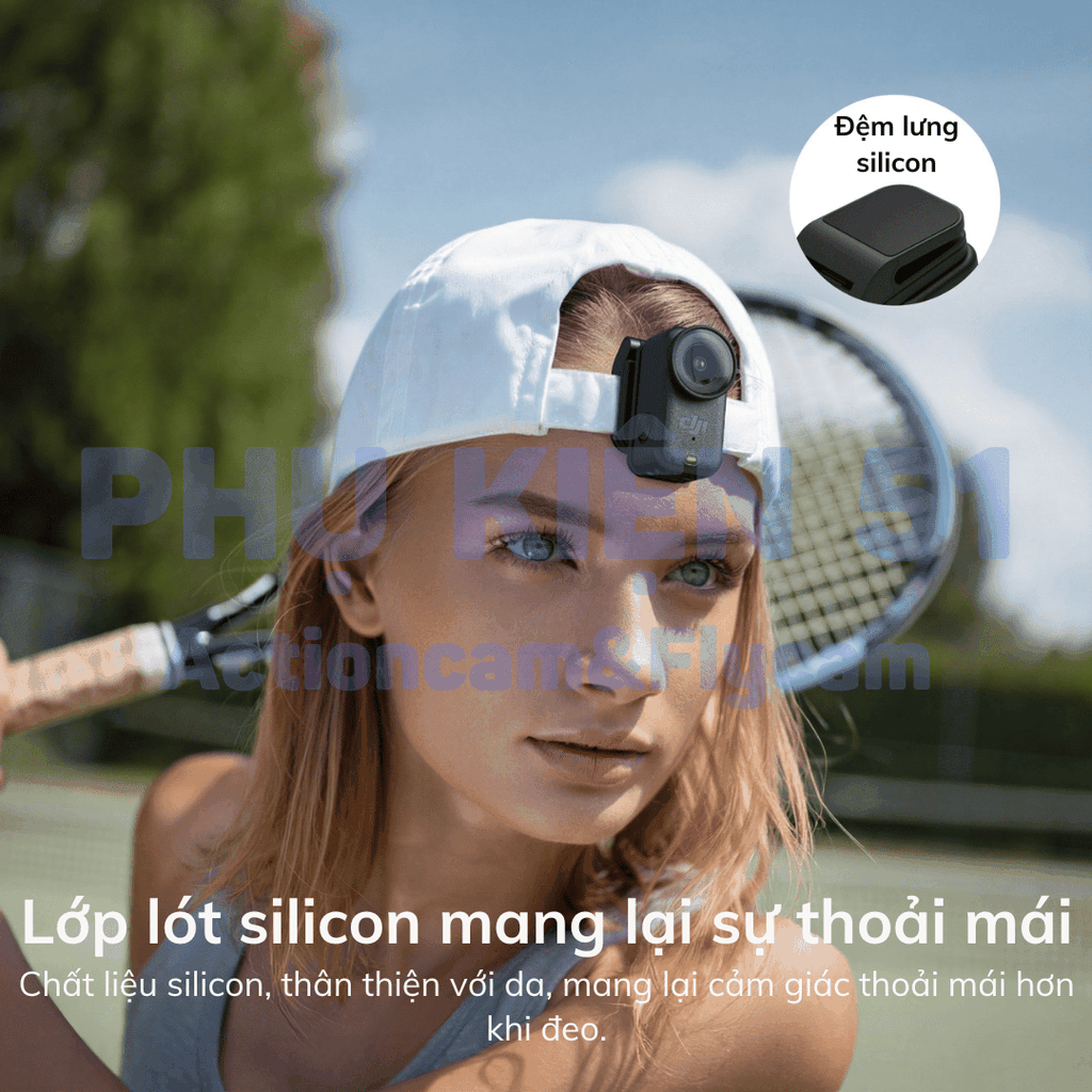Đế nam châm Telesin kẹp nón DJI Osmo Nano kẹp chặt chắc chắn S3-HMH-05-TDJ