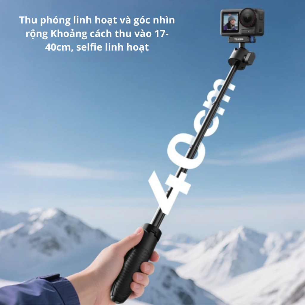 Tripod mini Telesin tích hợp ngàm Osmo 360 Action 5 4 3 tiện lợi nhỏ gọn