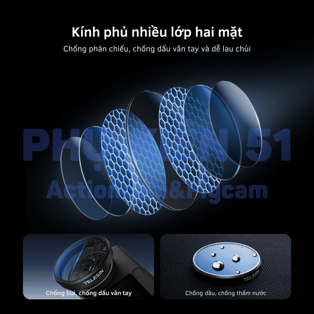 Bộ lọc Telesin CPL UV VND 2-32 cho Action 6 chuyên nghiệp có thể điều chỉnh ND