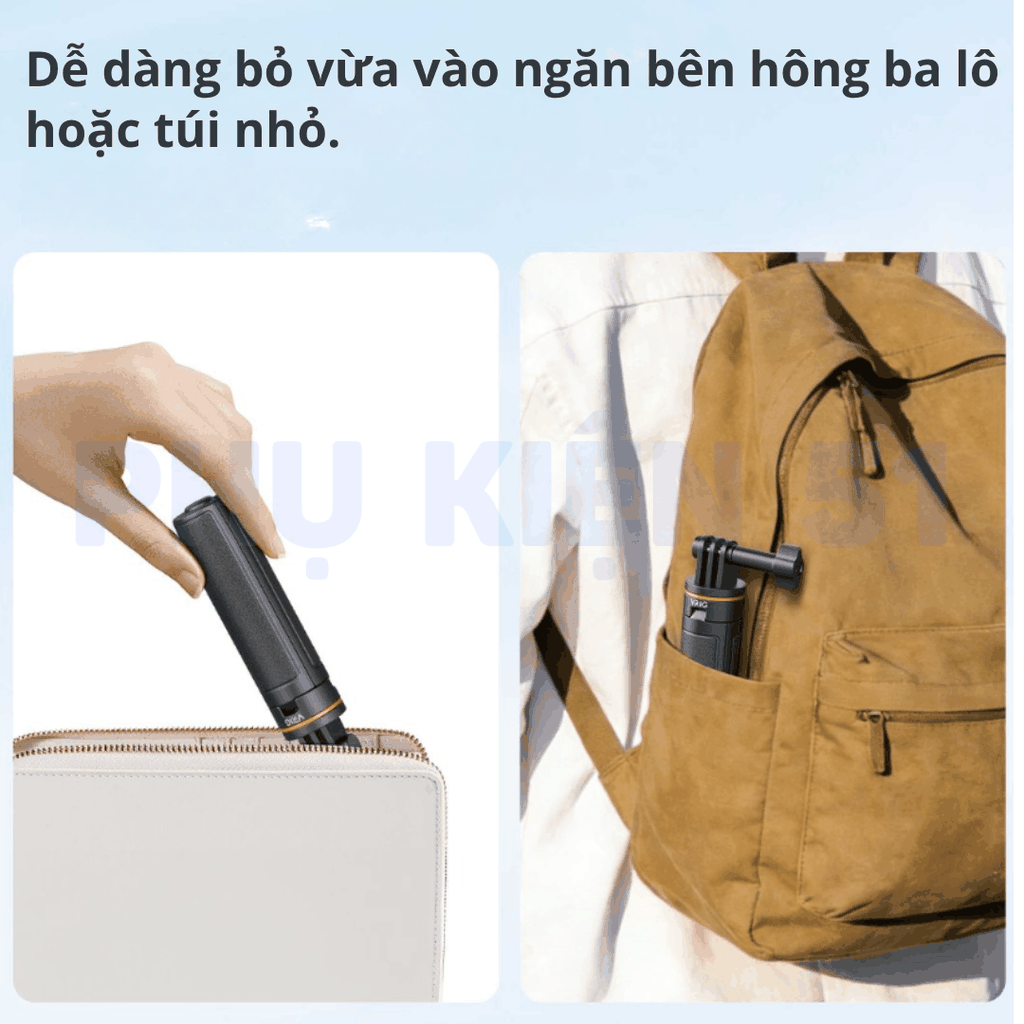 Tripod Mini Vrig TP 35  tự bung chân kéo dài 30cm siêu nhỏ gọn tiện lợi