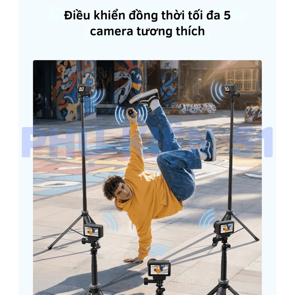 Remote Telesin cho DJI Action 6 5 4 , Osmo 360 điều khiển từ xa lên tới 60m, kháng nước , tiện lợi