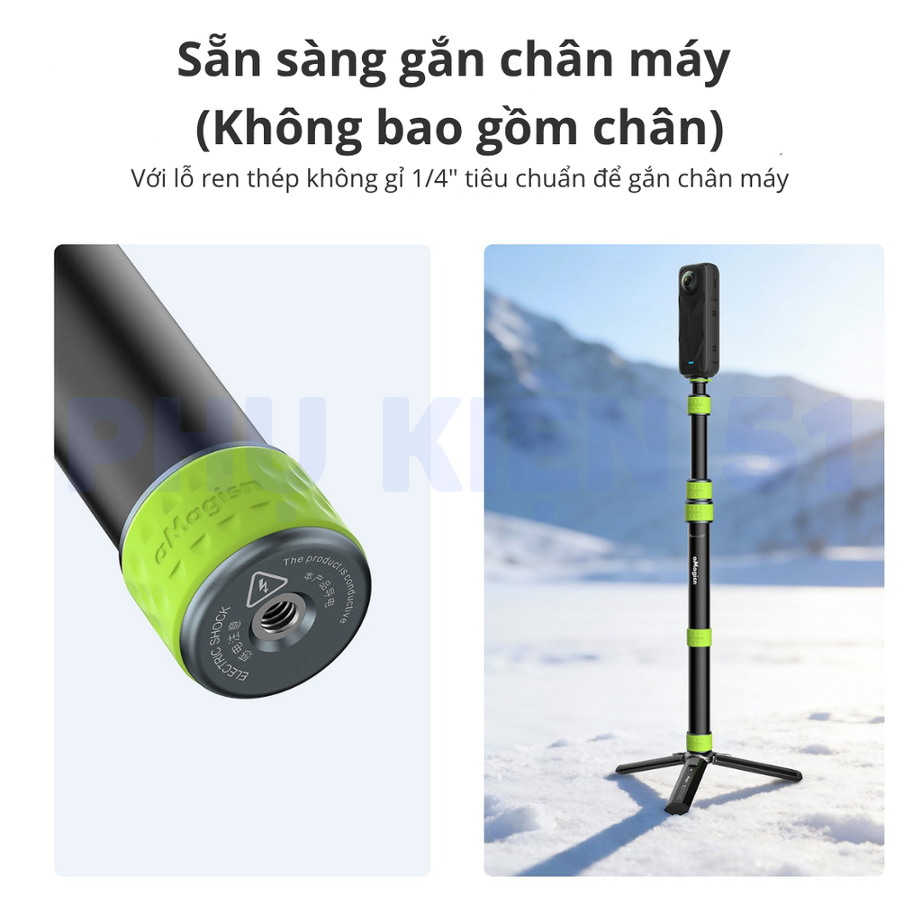Gậy aMagisn 1M5 cứng cáp hợp kim nhôm chuyên dùng gắn xe