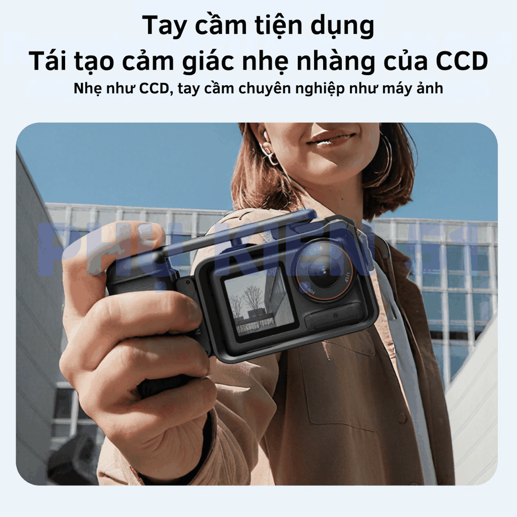 Báng tay cầm Telesin DJI Action 3 4 5 Pro tương thích khung kim loại khung nguyên bản