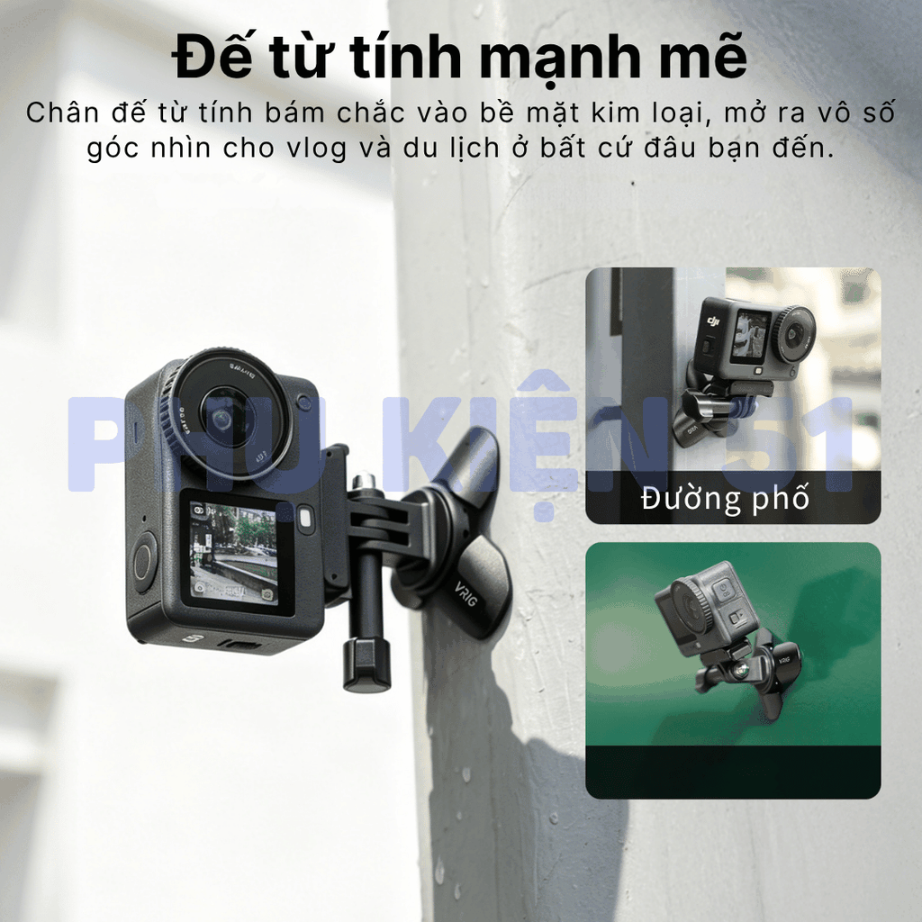 Chân đế Vrig gấp gọn Pocket 3 4 Luna siêu tiện lợi hít nam châm