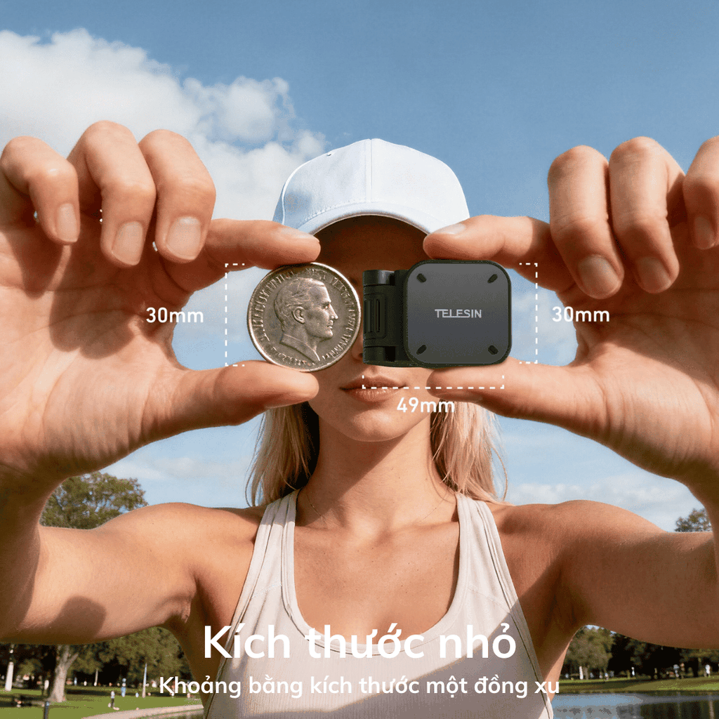 Đế nam châm Telesin kẹp nón Insta360 Go Ultra xoay 360 độ S3-HMH-05-TIS