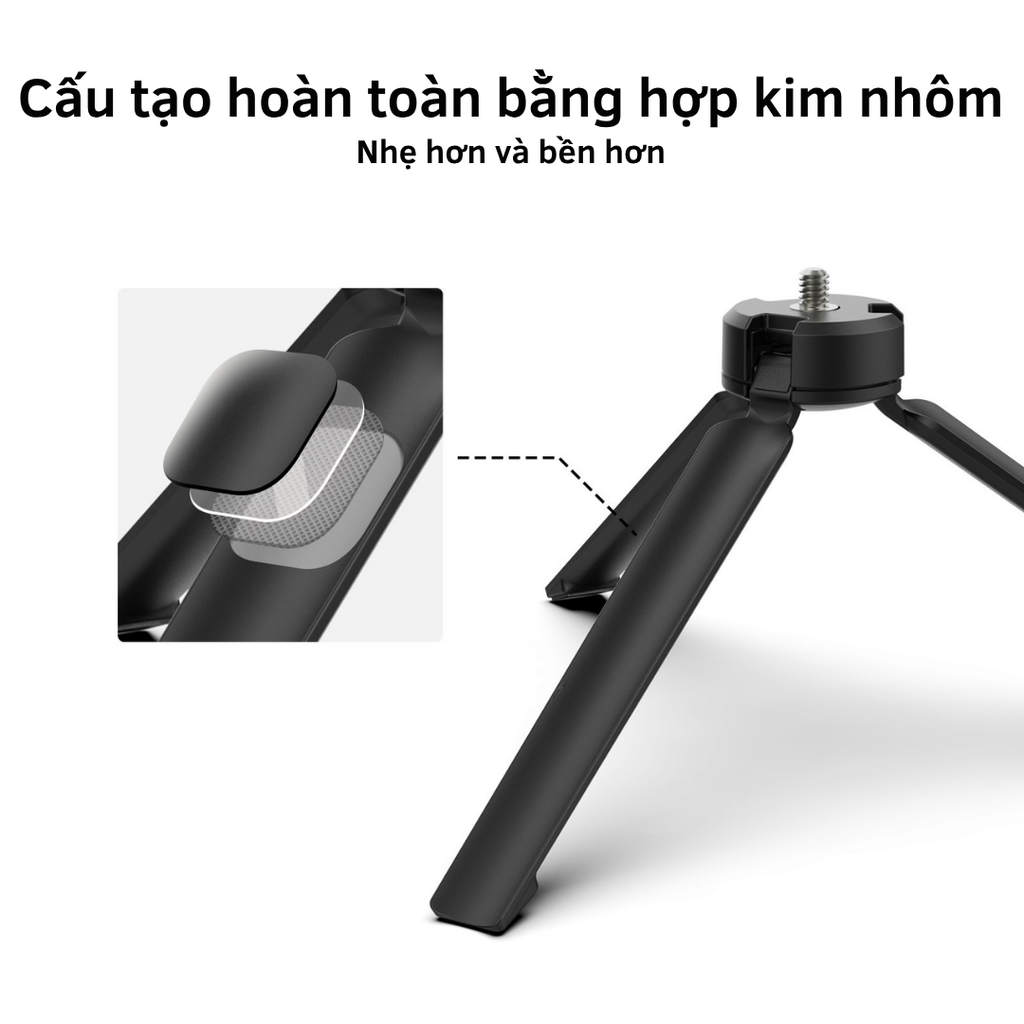 Tripod gấp gọn Telesin hợp kim nhôm dùng pocket 3 , gậy Actioncam