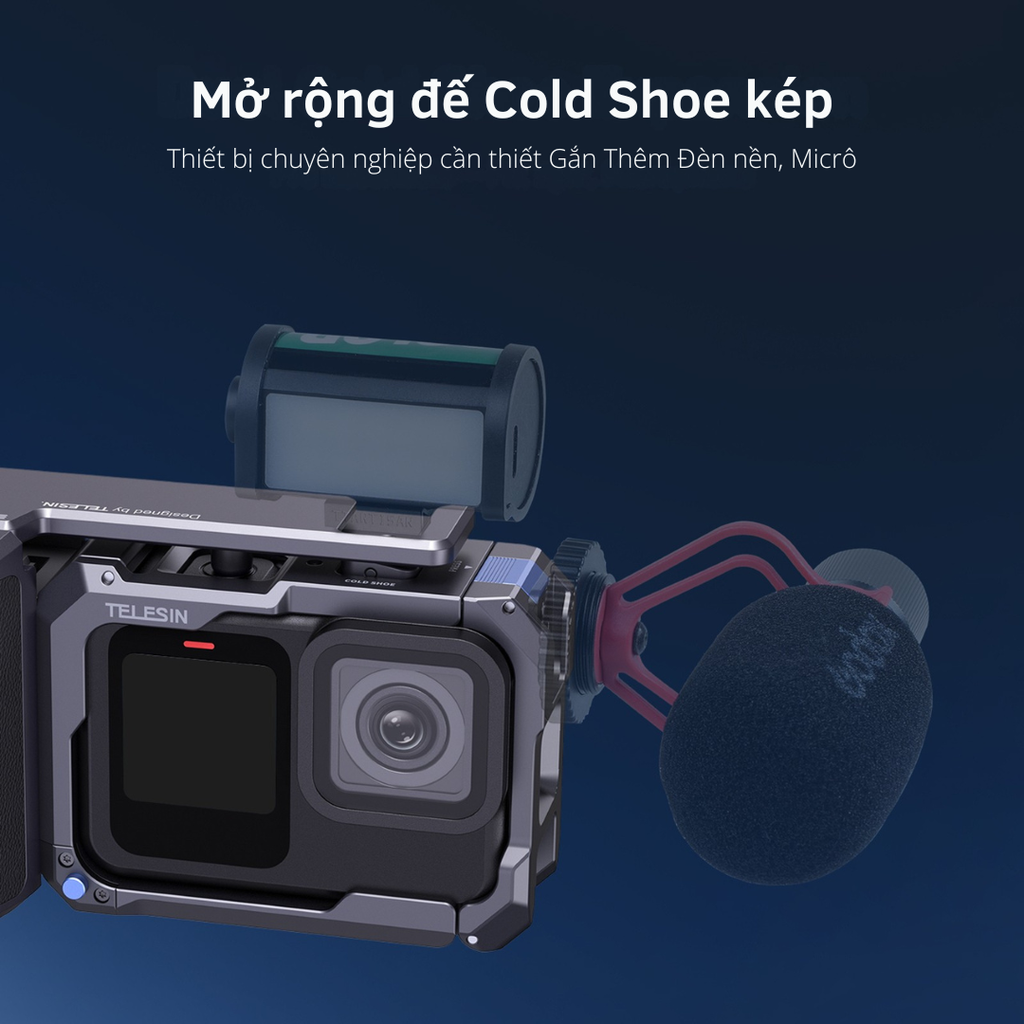 StreetGrip Kit TELESIN GOPRO 9 10 11 12 13 BLACK - Tay cầm hỗ trợ chụp hình đường phố nghệ thuật