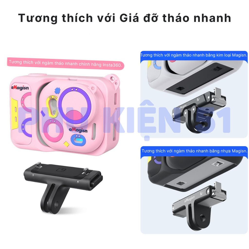 Silicon aMagisn cho Insta360 Go Ultra bảo vệ camera màn hình màu sắc vui nhộn