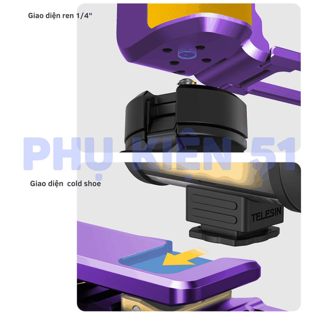 StreetGrip Kit TELESIN cho Action 6 màu đặc biệt - Tay cầm hỗ trợ chụp hình đường phố nghệ thuật