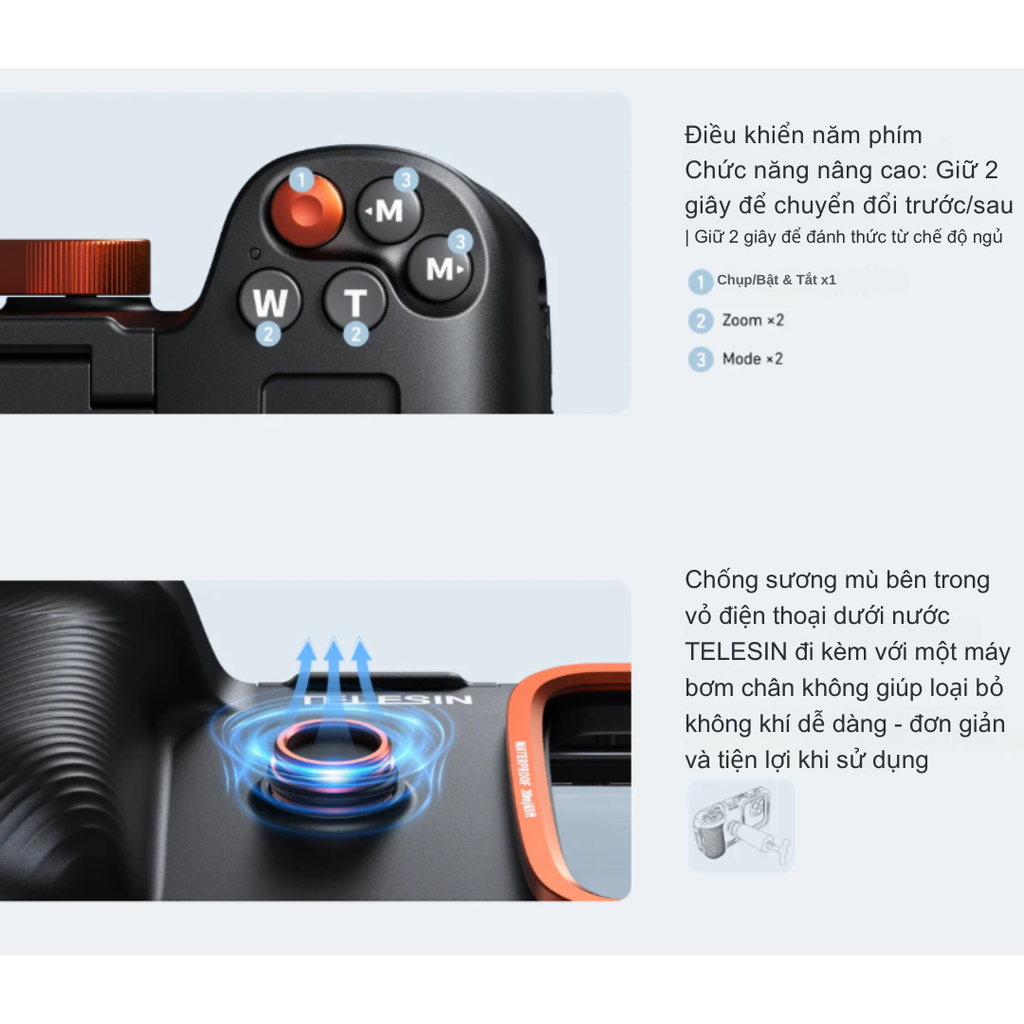 TELESIN Underwater Diving Phone Case - Khung chống nước cho điện thoại chụp hình bảo vệ máy độ sâu lên đến 20m