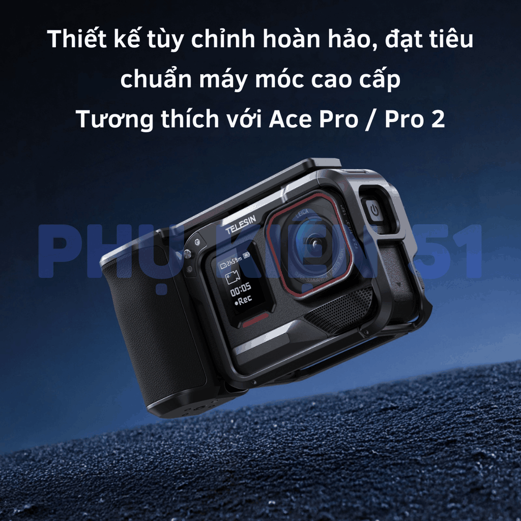 StreetGrip Kit TELESIN cho Insta360 Ace Pro 2 / Pro- Tay cầm hỗ trợ chụp hình đường phố nghệ thuật