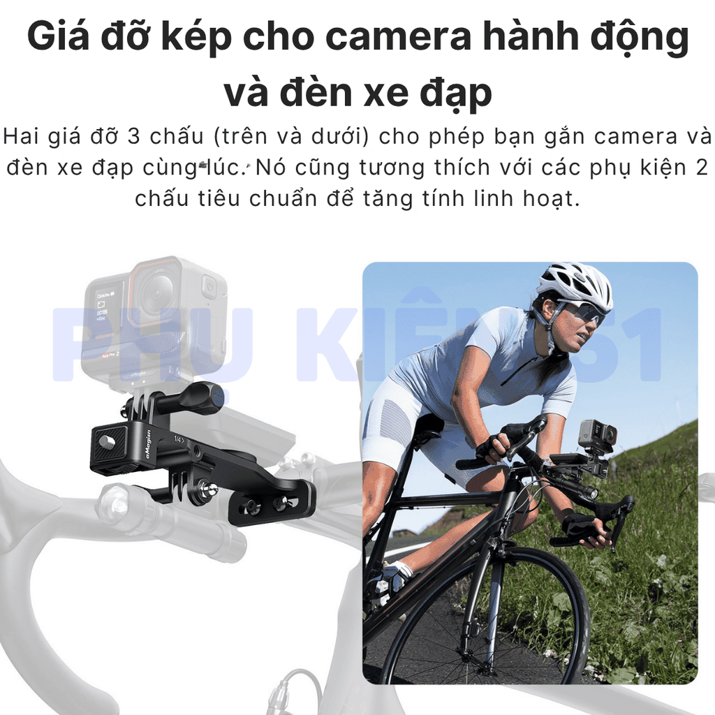 Pát xe đạp aMagisn giúp gắn Actioncam lên ghi đông xe chắc chắn