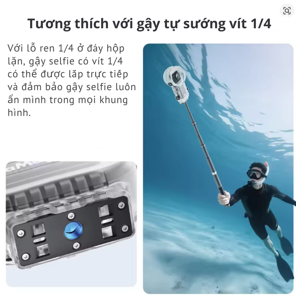 Khung chống nước aMagisn cho Insta360 X5 bơi lặn bảo vệ camera
