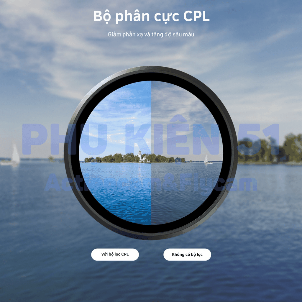 Bộ lọc Telesin CPL UV VND 2-32 cho Action 6 chuyên nghiệp có thể điều chỉnh ND