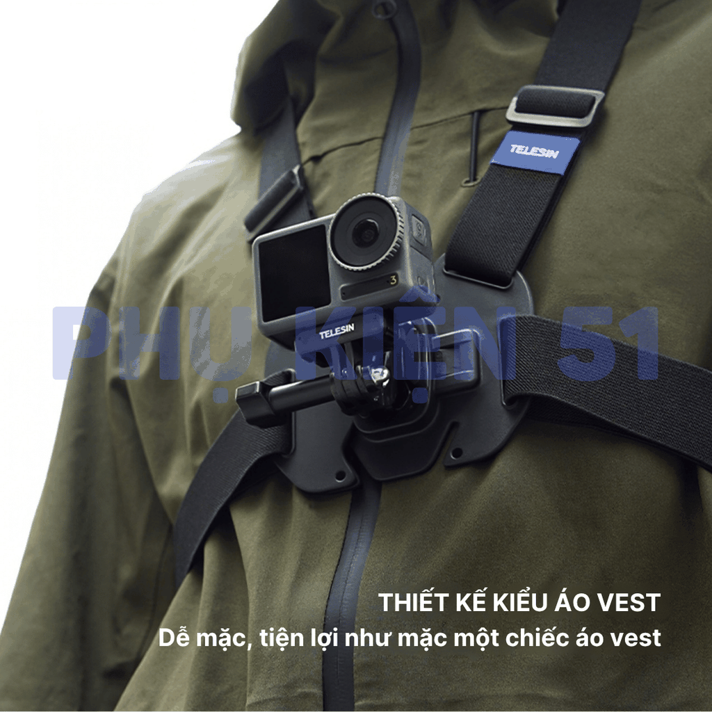 Dây đeo ngực TELESIN gắn ActionCam Gopro, Insta360 Ace Pro - TELESIN GP-UCS-001
