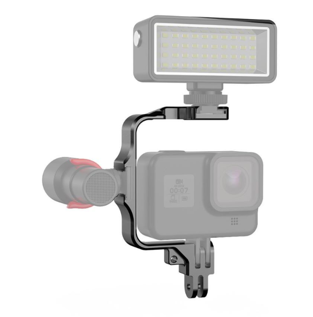 Ngàm hợp kim CNC hỗ trợ gắn mic đèn phụ kiện ActionCam Gopro