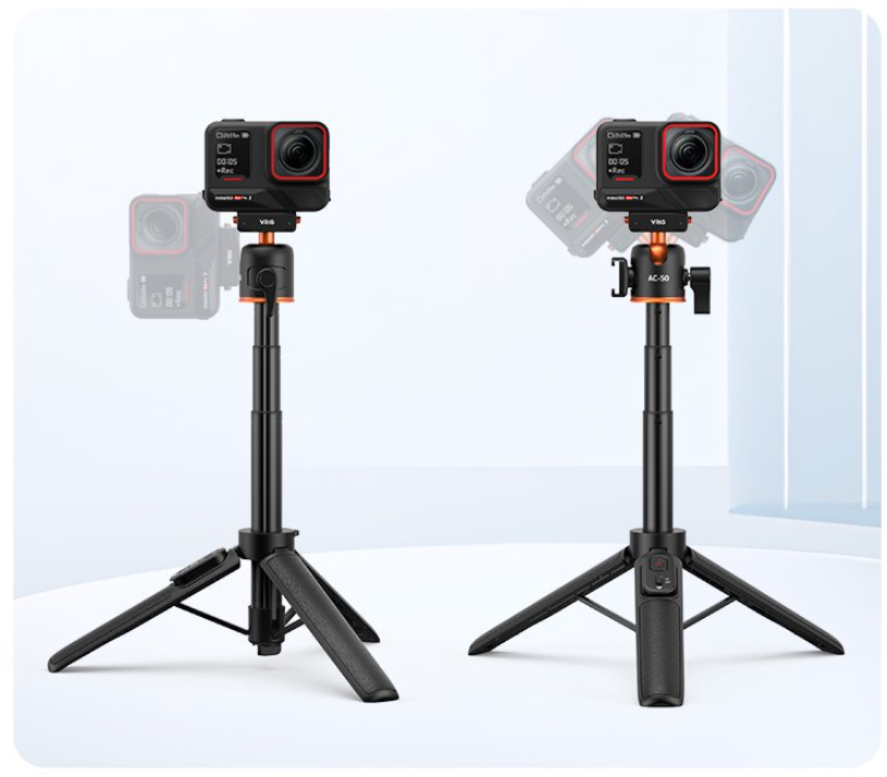 Tripod Vrig Ac 50 cho Insta360 X5 Ace Pro 2 tích hợp Remote kéo dài 55cm tiện lợi
