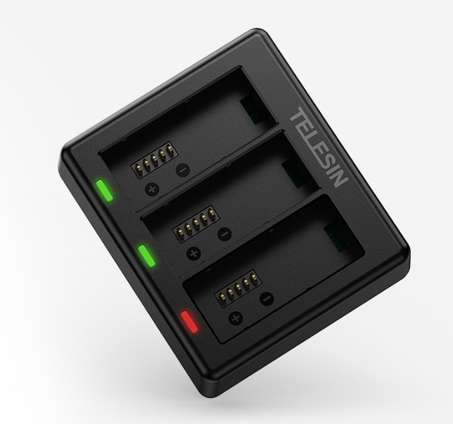 Dock sạc Telesin Gopro 13 Balck 3 khe sạc pin có đèn báo