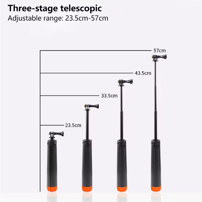Tay cầm phao kiêm Tripod kéo dài 57cm gắn Actioncam Action Gopro Insta360
