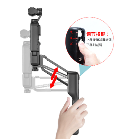 Tay cầm hấp thụ lực Osmo Pocket 3 giúp ổn định hình ảnh kiêm khung bảo vệ