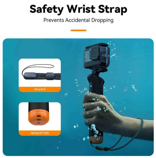 Tay cầm phao kiêm Remote bluetooth Gopro 13 12 11 10 9 8 Black hỗ trợ quay dưới nước