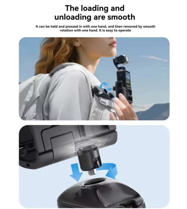 Giá đỡ Kẹp đai balo cho Pocket 3 chắc chắn phù hợp nhiều loại balo
