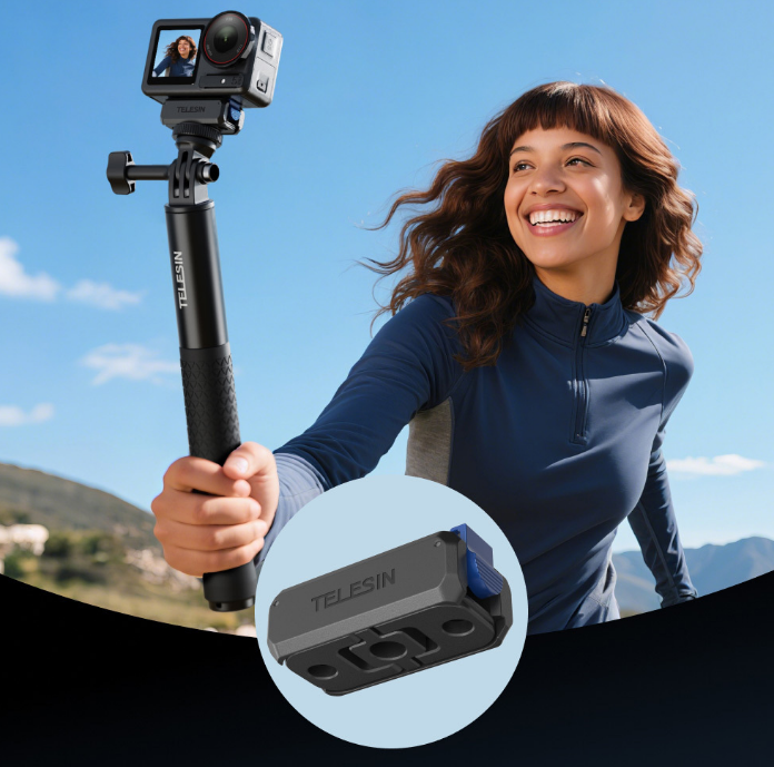 Ngàm Telesin Osmo Action 5 4 3 Osmo 360 Nano tích hợp ren 1/4 tiện lợi