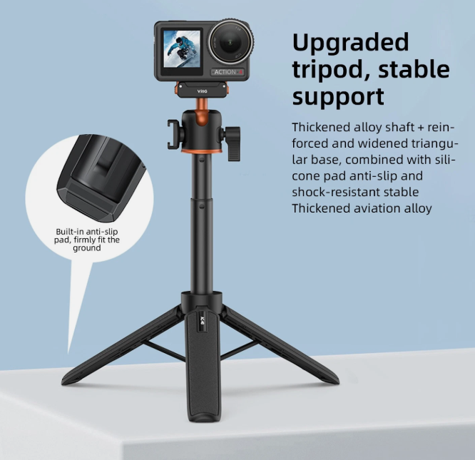 Tripod Vrig Ac 40 cho Dji Osmo Action 5 Pro 4 3 tích hợp ngàm sẵn siêu gọn gàng dễ sử dụng