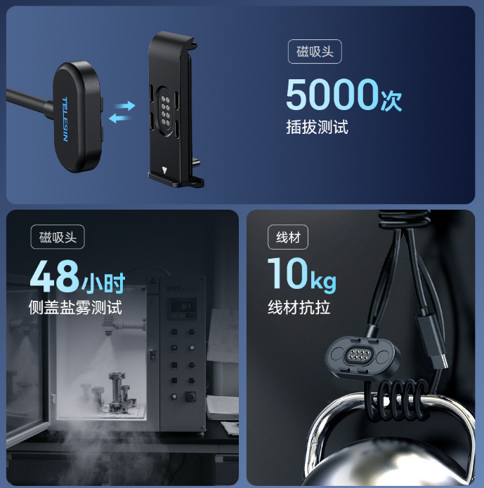 Năp sạc Telesin tích hợp sạc rời Gopro 13 12 11 10 9 Black tiện lợi