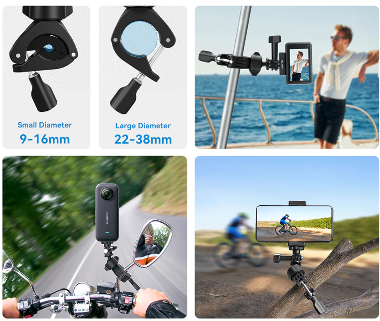 Giá đỡ Actioncam đa năng gắn chân gương ghi đông xe máy xe đạp