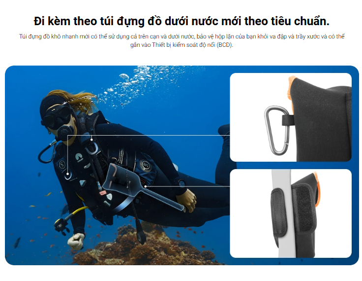 Insta360 X5 Invisible Dive Case - Khung chống nước tàng hình lặn sâu bảo vệ camera