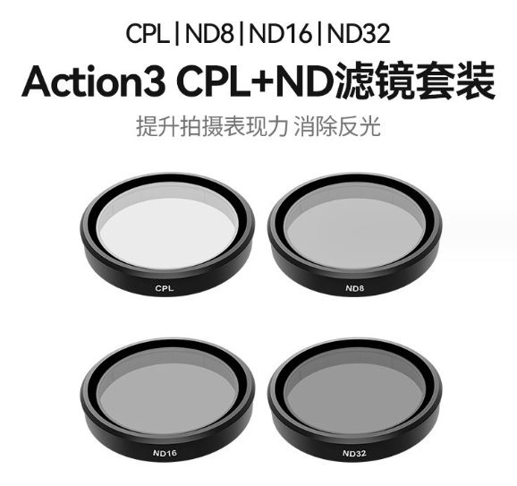 Kính lọc TELESIN CPL ND8/16/32/64 dành cho Osmo Action 5 Pro/ 4 /3