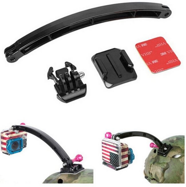 Bộ phụ kiện gắn nón bảo hiểm kèm gậy nối dài nhựa 7,5cm 13,5cm 19,5cm