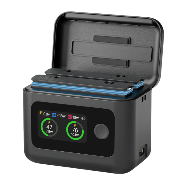 Hộp sạc nhanh Symik Insta360 X5 màn hình thông minh đủ thông số