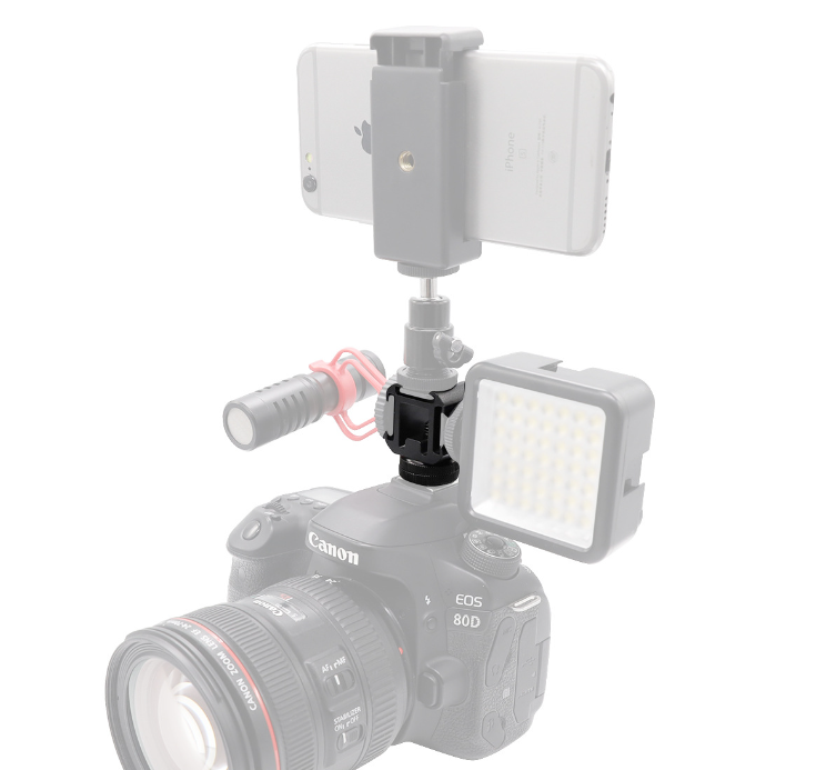Ngàm gắn 3 chân mở rộng cho máy ảnh, đèn flash, micro và monitor