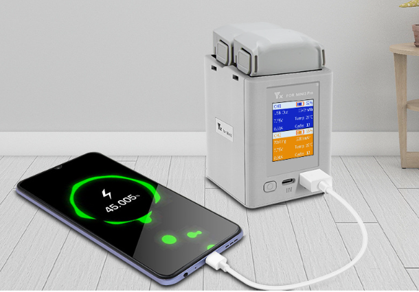 Hub sạc YX 2 khe pin DJI Mini 3 / Mini 3 pro/ Mini 4 Pro tối đa 35W 65W 2 chiều