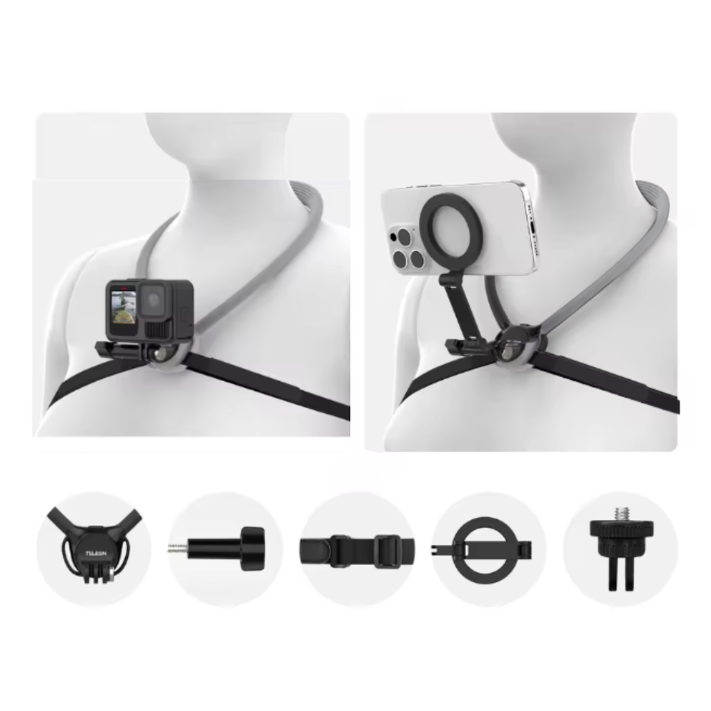 Vòng đeo cổ Telesin SE 2.0 gắn Actioncam Gopro Insta360 Actioncam chắc chắn