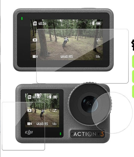 Cường lực TELESIN Osmo Action 5 Pro 4 3 bảo vệ màn hình chống trầy