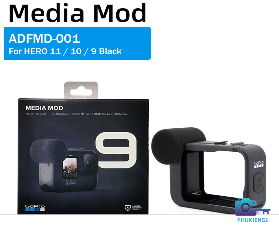 Media Mod cho Gopro 11 / Gopro 10 / Gopro 9 Black - Chính hãng