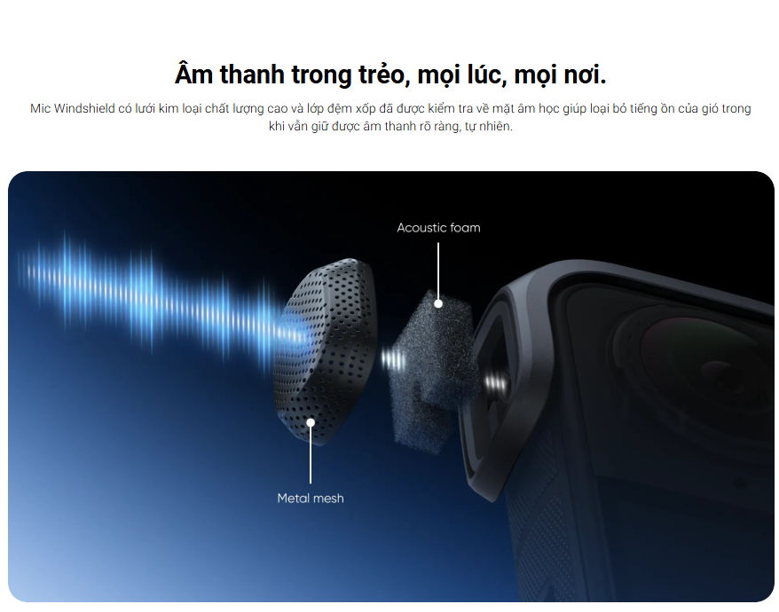X5 Mic Windshield - Phụ kiện lọc tiếng gió ồn cho Insta360 X5