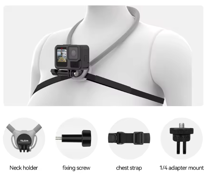 Vòng đeo cổ Telesin SE 2.0 gắn Actioncam Gopro Insta360 Actioncam chắc chắn