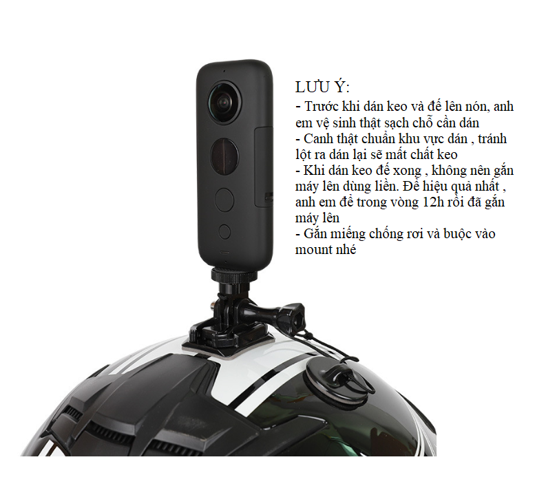Phụ kiện gắn nón bảo hiểm fullface,3 4 gắn GoPro, Insta360, Actioncam