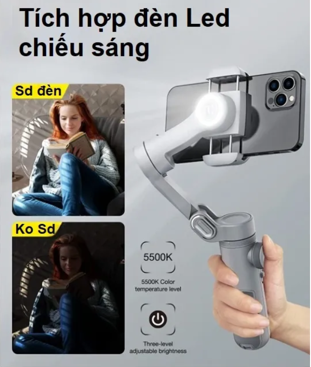 Gimbal Smart X Pro Tay cầm chống rung, Gymbal hỗ trợ quay phim, chụp ảnh chuyên nghiệp