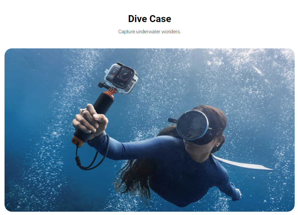 Dive Case Insta360 Ace Pro 2 - Lặn sâu lên tới 60m, ông kính chất lượng cao