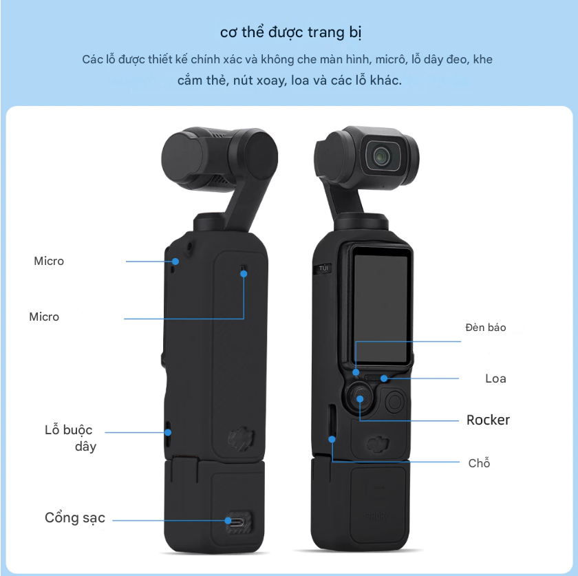 Silicon bảo vệ Osmo Pocket 3 đủ màu sắc chống rơi trầy máy