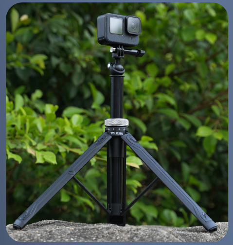 Gậy kiêm Tripod Telesin kéo dài 150cm gắn Actioncam Gopro Action Insta360 Ace Ace Pro  nhỏ gọn - Chính hãng