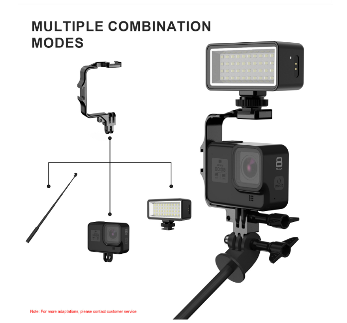 Ngàm hợp kim CNC hỗ trợ gắn mic đèn phụ kiện ActionCam Gopro