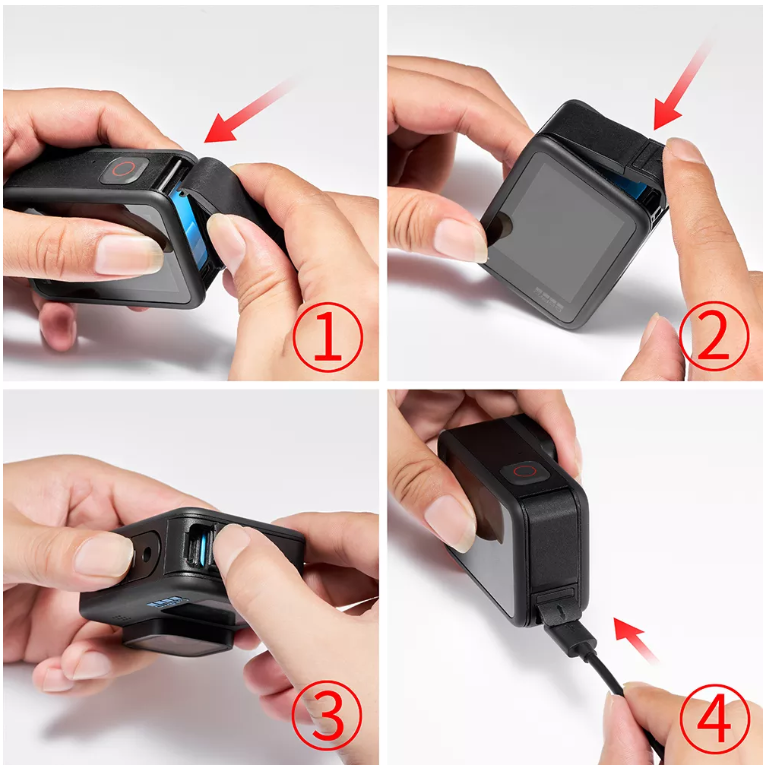 Nắp đậy pin GoPro Hero 13 12 11 10 9 Black có cổng sạc rời và cao su chống bụi